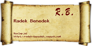 Radek Benedek névjegykártya